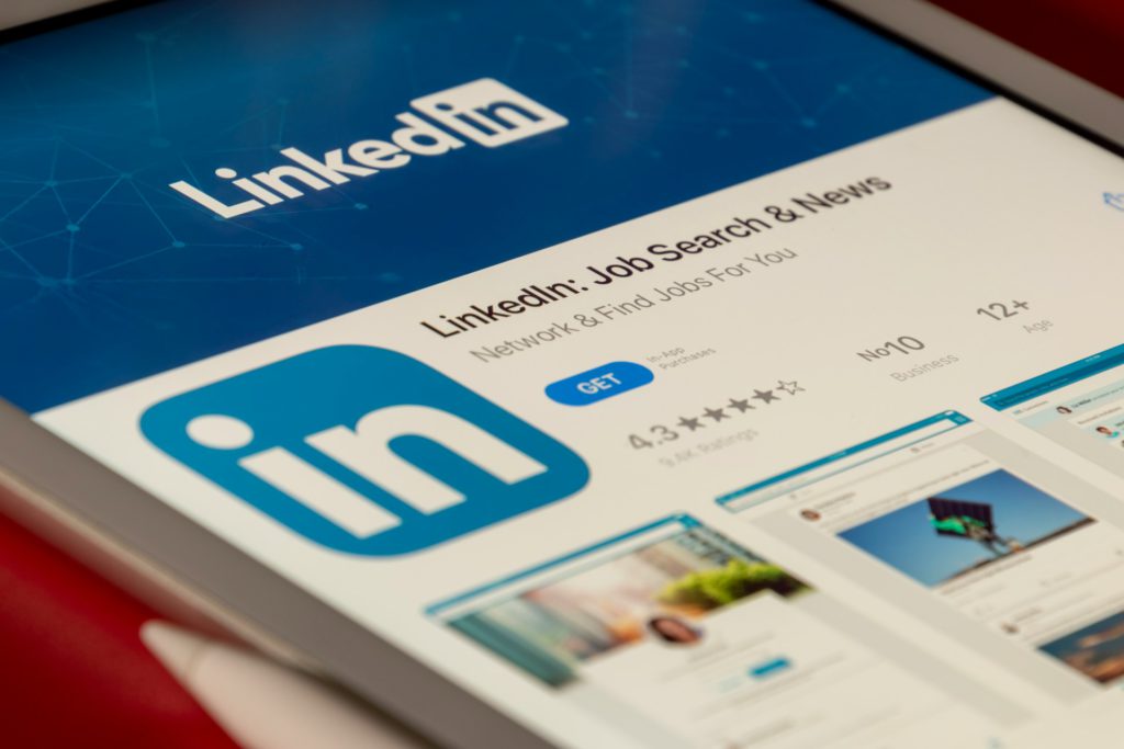 linkedin app on a phone representing linkeding outreach efforts