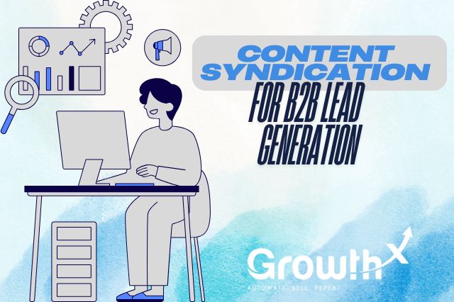 featured image for b2b content syndication representing a person working on content